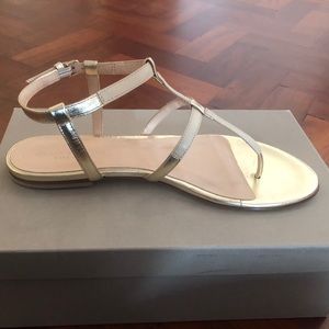 Club Monaco gold and neutral sandals